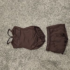 Black leotard and shorts size 12-14